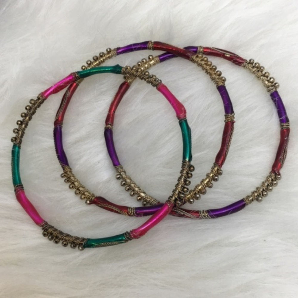 Multi-Colored India 3-Piece Stacking Bangle Set - image 5